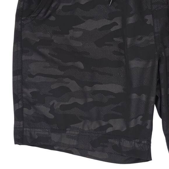 Plugg Shorts Mens Large Black Camo Drawstring Elastic Waist Casual Lightweight - Picture 5 of 13